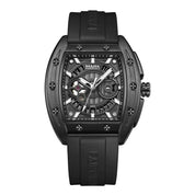 MARK FAIRWHALE New Tonneau Luxury Men Watch Automatic Movement Rubber Strap Date Waterproof Mechanical Watches for Man