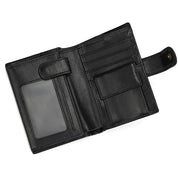Newsbirds Vintage Leather Short Wallet For Men Male Short Purse With Clip Buton Bifold Wallet With Coin Purse Pocket