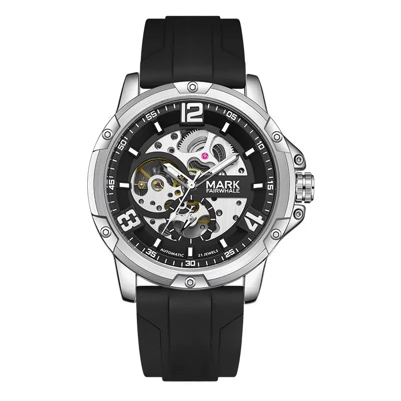 Mark Fairwhale 6019 Stainless Steel Business Luminous Waterproof Mens Watch Automatic Movement Mechanical Watches For Men