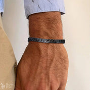 Gothic Black Cuban Chain Bracelet - Stainless Steel Miami Curb Links Barry Polo