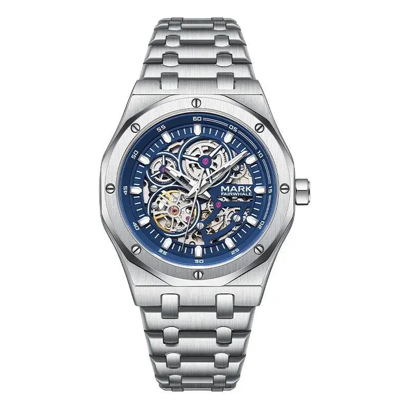 Mark Fairwhale Watches for Men Fashion Top Brand Luxury Mechanical Watch Waterproof Stainless Steel Mens Watch