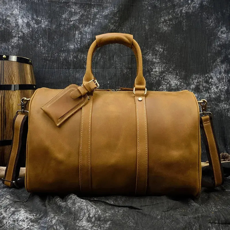 2024 New Fashion Brand Designer Business Trip Travel Bag For Man Outdoor Genuine Leather Duffle Bag Male Coffee Handbag Totes