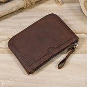 Little Coin Purse Genuine Leather Real Cowhide Men's Leather Short Wallet Mini Purse Men Women Key Wallet Card Zip With Key Ring
