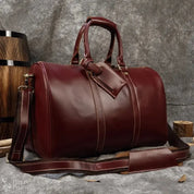 2024 New Fashion Brand Designer Business Trip Travel Bag For Man Outdoor Genuine Leather Duffle Bag Male Coffee Handbag Totes