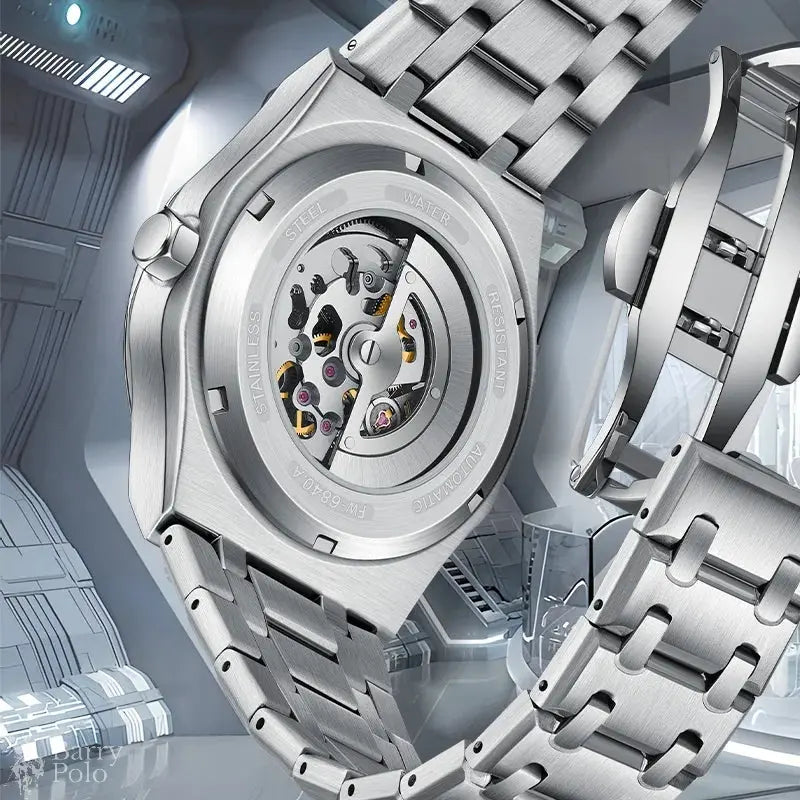 Mark Fairwhale Watches for Men Fashion Top Brand Luxury Mechanical Watch Waterproof Stainless Steel Mens Watch