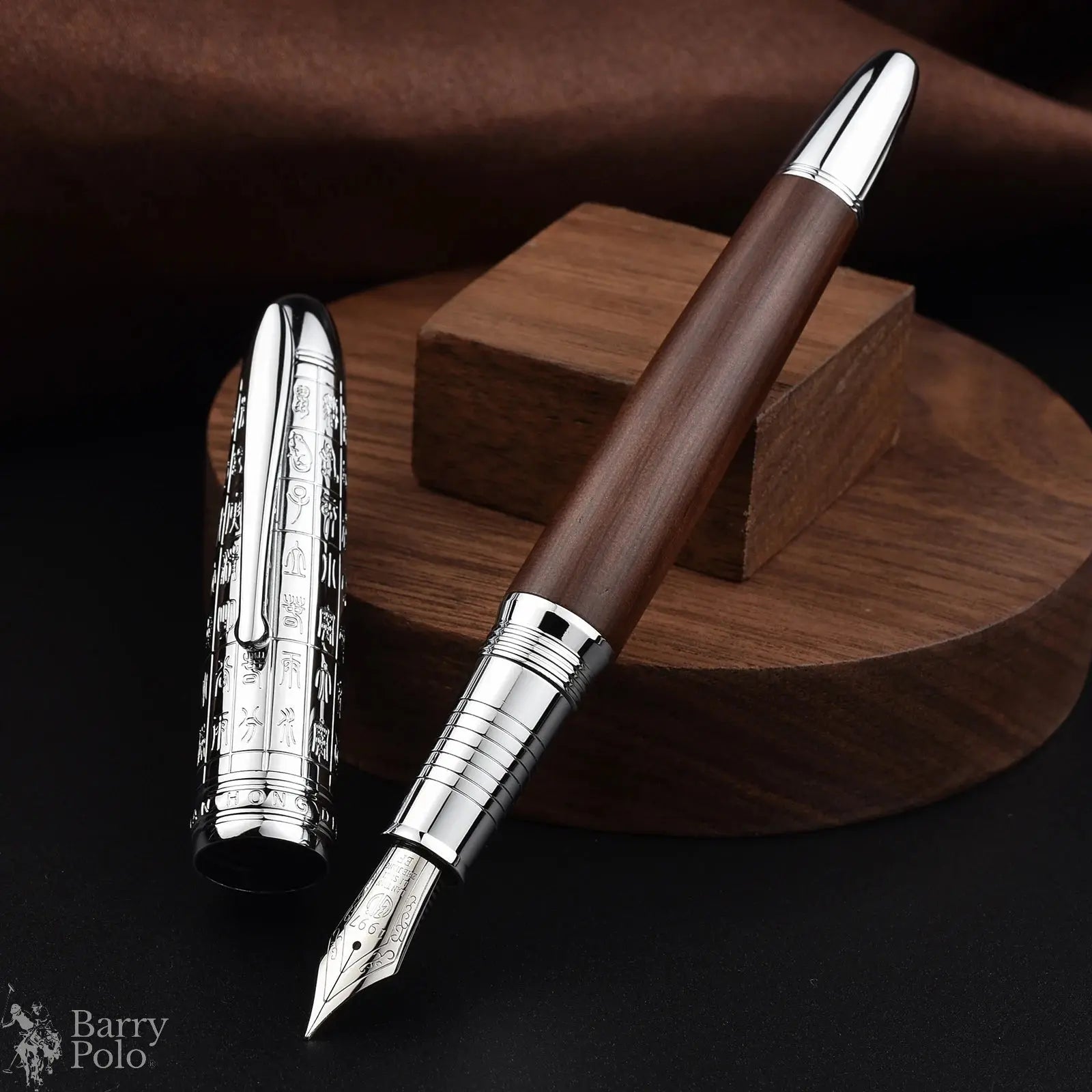 F Nib Brown Wooden Office Business Writing Ink Gift Pen