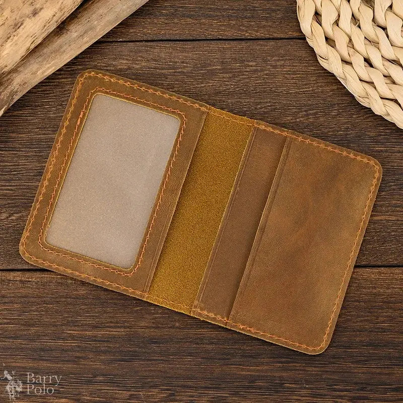Vintage Leather Driver License Wallet Men Women Genuine Leather Slim Wallet Organizer Cover Male Female Minimalist Card Holder
