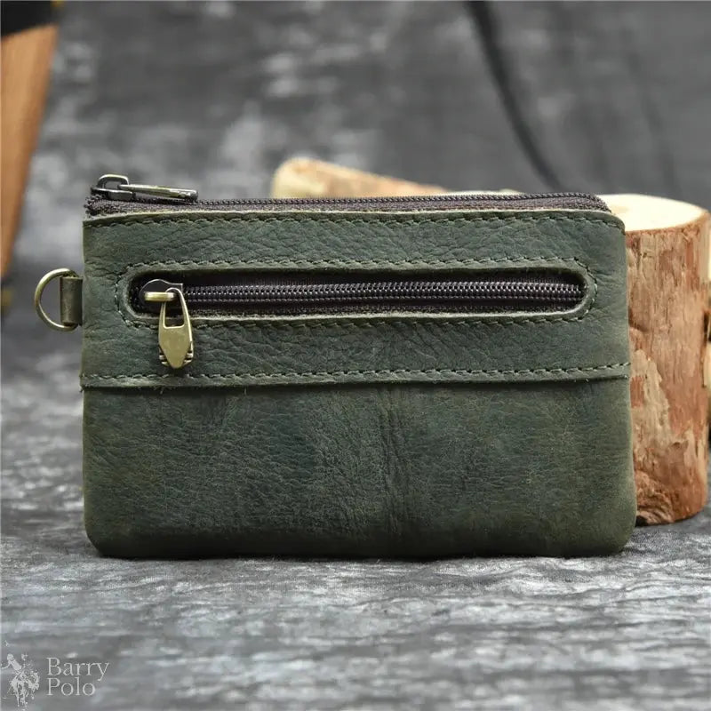 Little Coin Purse Genuine Leather Real Cowhide Men's Leather Short Wallet Mini Purse Men Women Key Wallet Card Zip With Key Ring