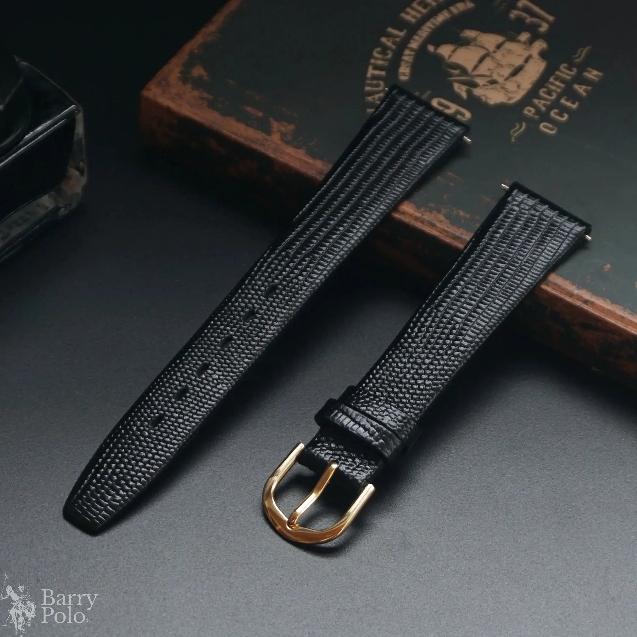 Vintage Lizard Embossed Calf Leather Watch Strap 12-21mm - Thin & Soft Barry Polo