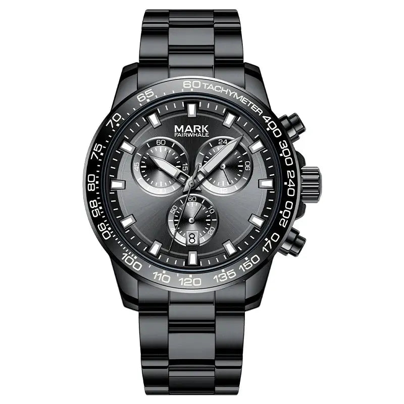 Mark Fairwhale 5016 Fashion Mens Watch New Quartz Wristwatch Waterproof Luminous Casual Steel Watches for Men with Box