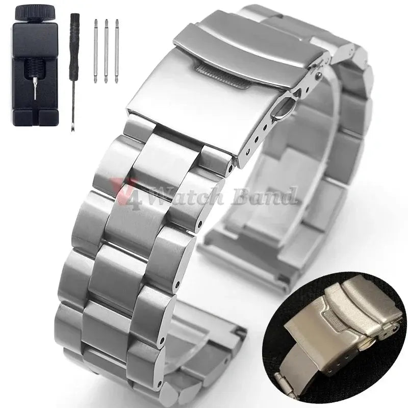 Barry Polo Metal Strap Stainless Steel Bracelet 18-25mm - Luxury Seiko Upgrade Barry Polo