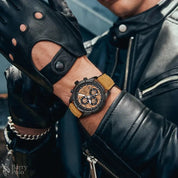 MARK FAIRWHALE Watches for Man 5024 Trend Brown High End Quartz Wristwatches MultiFunctional Date Luminous Waterproof Men Watch