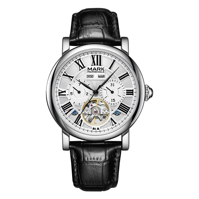 MARK FAIRWHALE 6017  Fashion Automatic Watches Moon Display Year Multi Functional Waterproof Mechanical Watches for Man