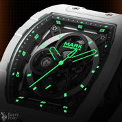 Mark Fairwhale 6003 Men's Mechanical Watches Automatic Tonneau Dial Luminous Waterproof Rubber Strap Men Watches