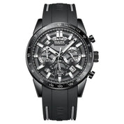 Mark Fairwhale 5880 Mens Watch Business Quartz Wristwatch Original Stainless Steel Chronograph Waterproof Watches for Men