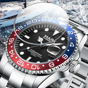 Mark Fairwhale 5140 Men's Watch Luminous Business Date Rotating Timer Waterproof Fashion Stainless Steel Quartz Wristwatch