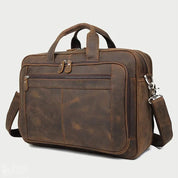 Barry Polo High-Quality Crazy Horse Leather Men’s Briefcase - 17" Laptop Bag Barry Polo