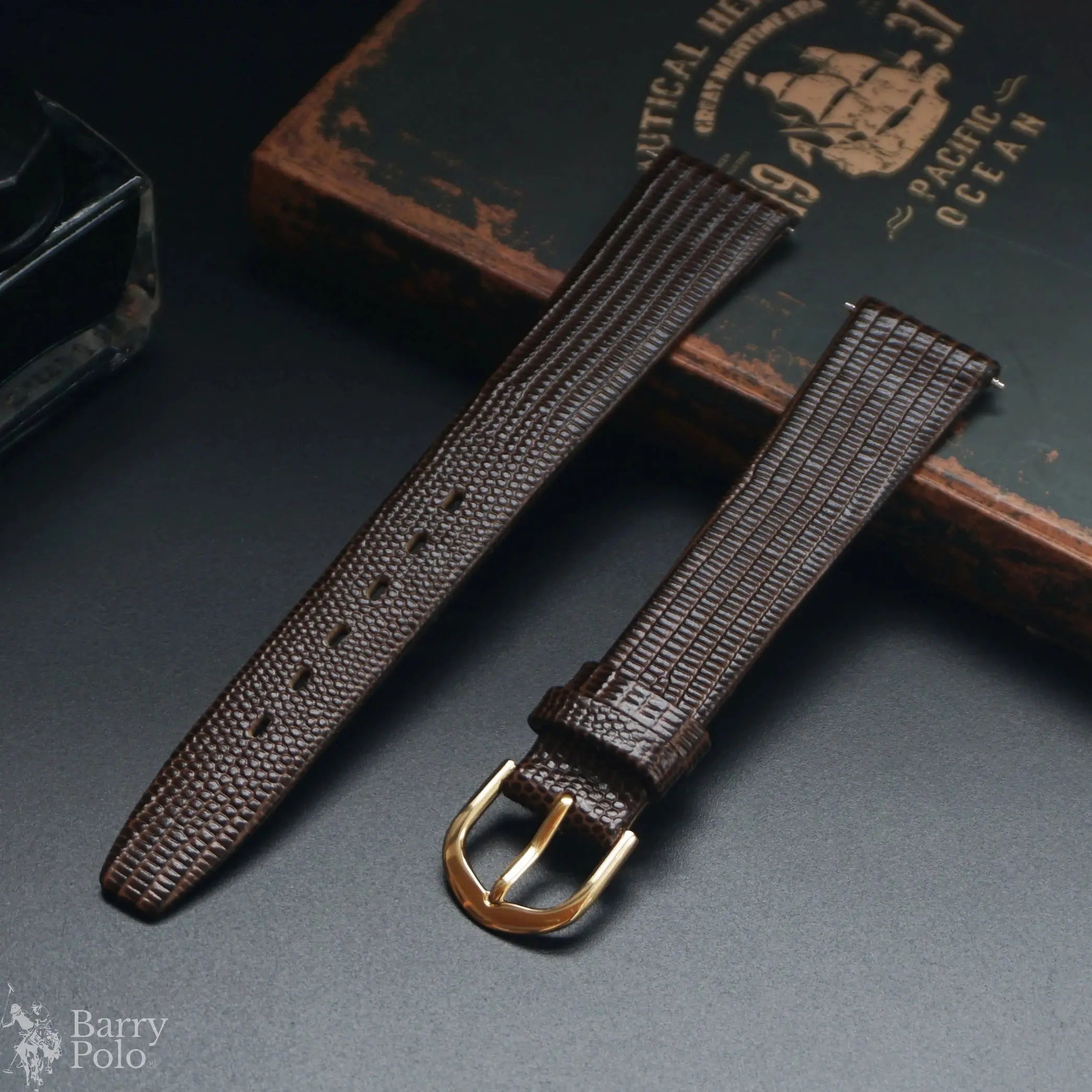Vintage Lizard Embossed Calf Leather Watch Strap 12-21mm - Thin & Soft Barry Polo