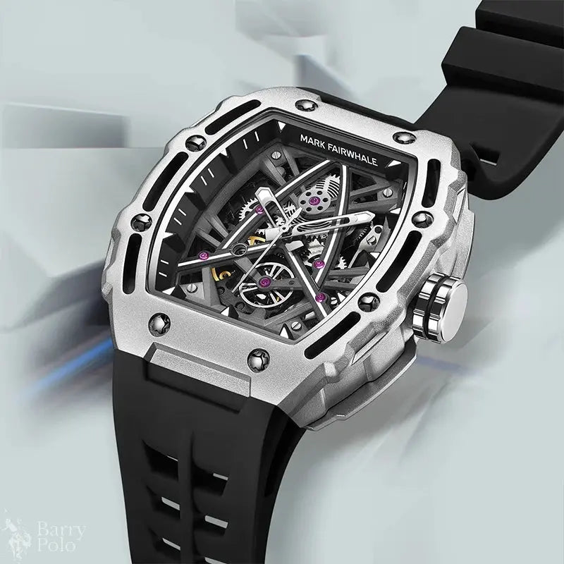 MARK FAIRWHALE 6650 Luxury Automatic Watch Tonneau Sport Waterproof Mechanical Movement Watches for Man