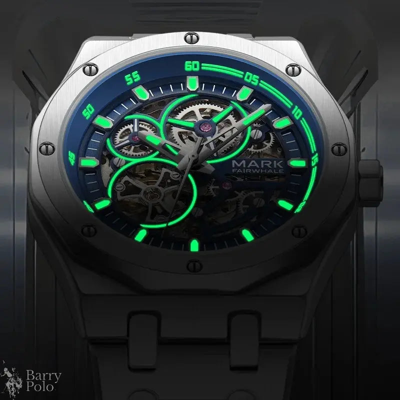 Mark Fairwhale Watches for Men Fashion Top Brand Luxury Mechanical Watch Waterproof Stainless Steel Mens Watch