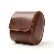 1 Grid Single Watch Box Vintage Pu Leather Slots Flexible Bracket Holder Mechinical Quartz Watch for Business Travel Storage Man