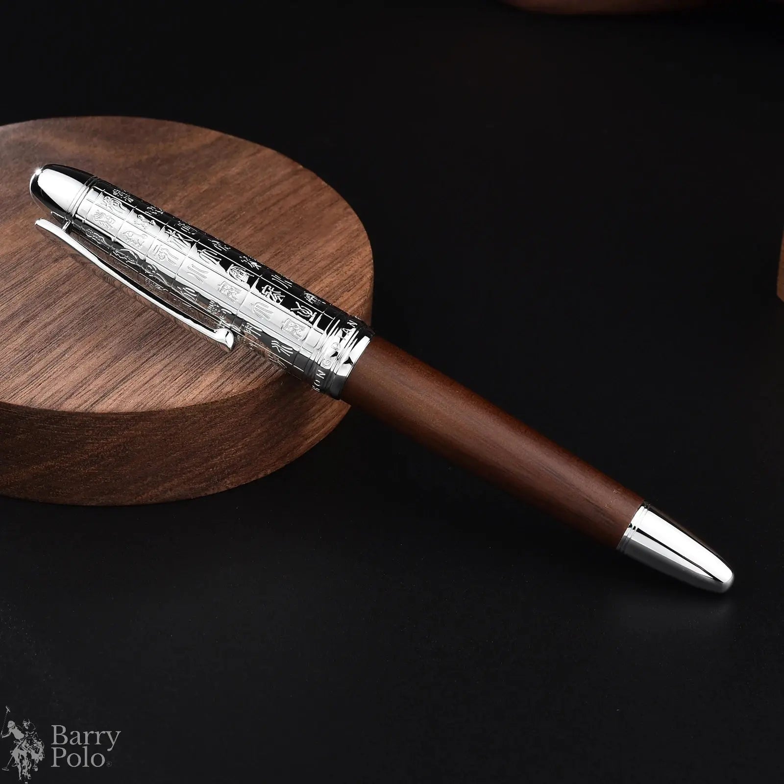 Retro Hongdian 6016 Natural Wood Fountain Pen Beautiful Oracle Cap EF/F Nib Brown Wooden Office Business Writing Ink Gift Pen