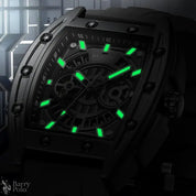MARK FAIRWHALE New Tonneau Luxury Men Watch Automatic Movement Rubber Strap Date Waterproof Mechanical Watches for Man
