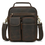 Newsbirds Leather Shoulder Bag Vintage Style Crossbody Bag Books School Bag Of Men Male Daily Messenger Bag Crazy Horse Skin