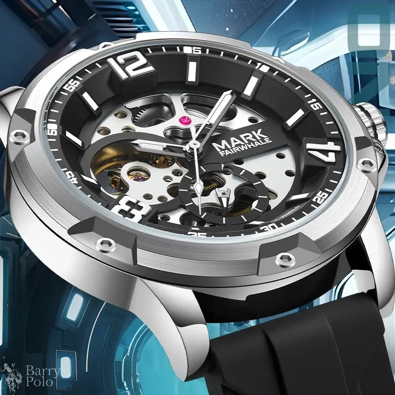 Mark Fairwhale 6019 Stainless Steel Business Luminous Waterproof Mens Watch Automatic Movement Mechanical Watches For Men