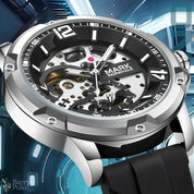 Mark Fairwhale 6019 Stainless Steel Business Luminous Waterproof Mens Watch Automatic Movement Mechanical Watches For Men