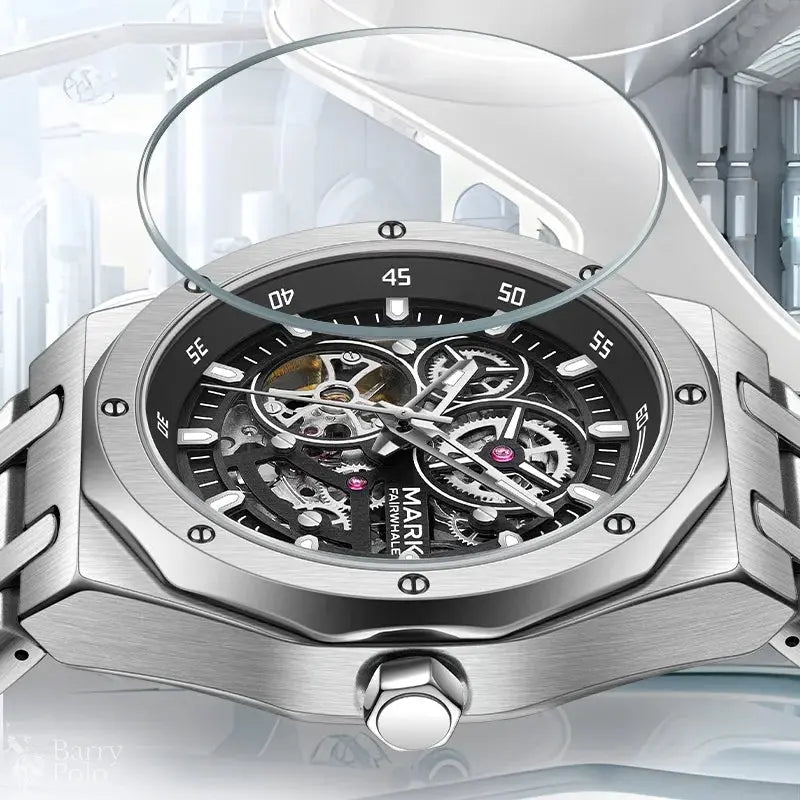 Mark Fairwhale Watches for Men Fashion Top Brand Luxury Mechanical Watch Waterproof Stainless Steel Mens Watch