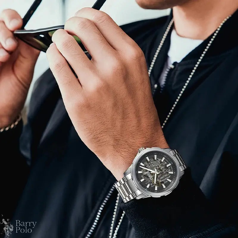 MARK FAIRWHALE 6950 Male Clock Automatic Movement Luminous Waterproof Stainless Steel Business Mechanical Watches for Man