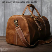 New Retro Male Carry-on Bag Europe And America Crazy Horse Leather Travel Bag Layer Cowhide Large Capacity Single Shoulder Bag