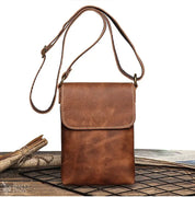 Genuine Leather Cellphone Pouch With Shoulder Strap Men Women Shoulder Bag Small Crossbody Bag Fashion Sling Bag For Outdoor