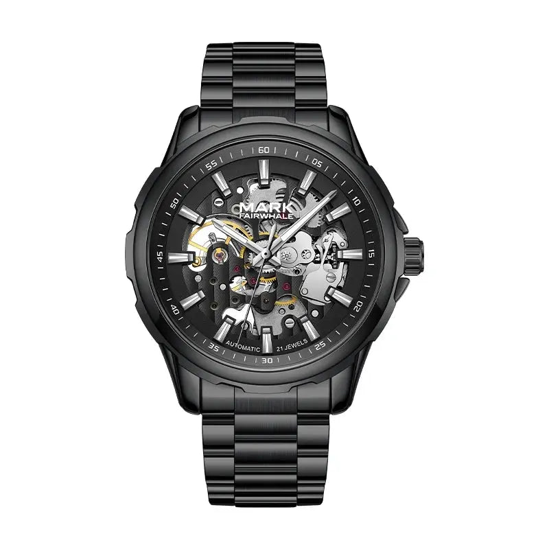 MARK FAIRWHALE 6950 Male Clock Automatic Movement Luminous Waterproof Stainless Steel Business Mechanical Watches for Man