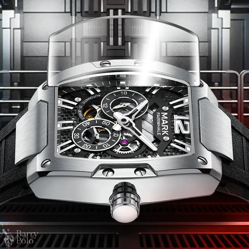 Mark Fairwhale Automatic Movement Men Watches Fashion Casual Sport Rubber Band Waterproof Mechanical Watch