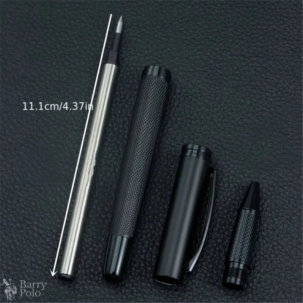 1 / 2 pcs Sleek Black Metal Gel Pen - Medium Point, Snap Cap, Ideal for Students & Business Gifts, Office Essentials-Black ink