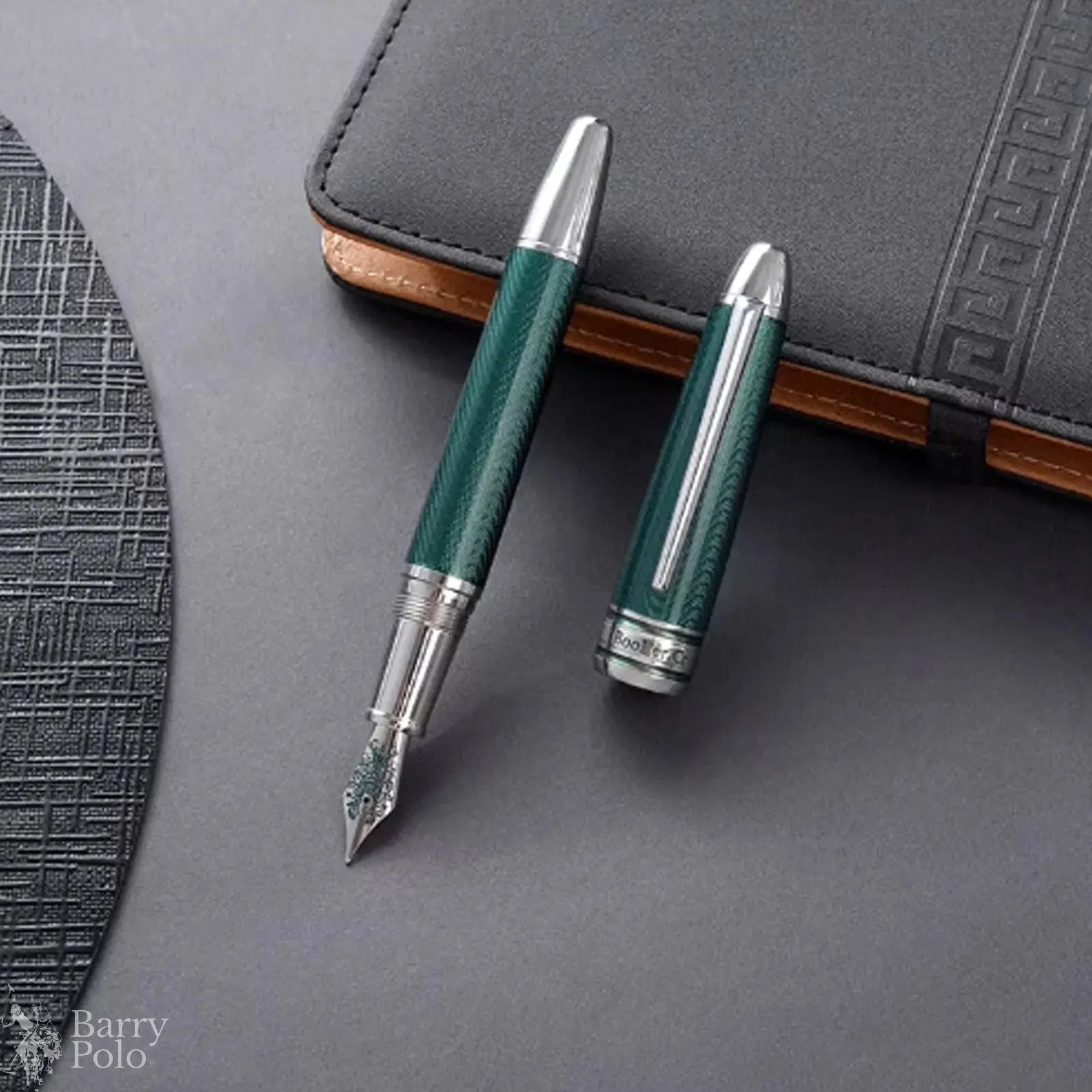 BooKer.Cr Fountain Pen Premium F-Tip Elegant Dark Green Gift Pen Smooth Writing Ideal for Graduation Gift