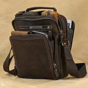 Newsbirds Leather Shoulder Bag Vintage Style Crossbody Bag Books School Bag Of Men Male Daily Messenger Bag Crazy Horse Skin