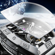 BONEST GATTI Men Automatic Watch Mechanical Wristwatch Luminous Tonneau Case Rubber Strap Stainless Steel Watches