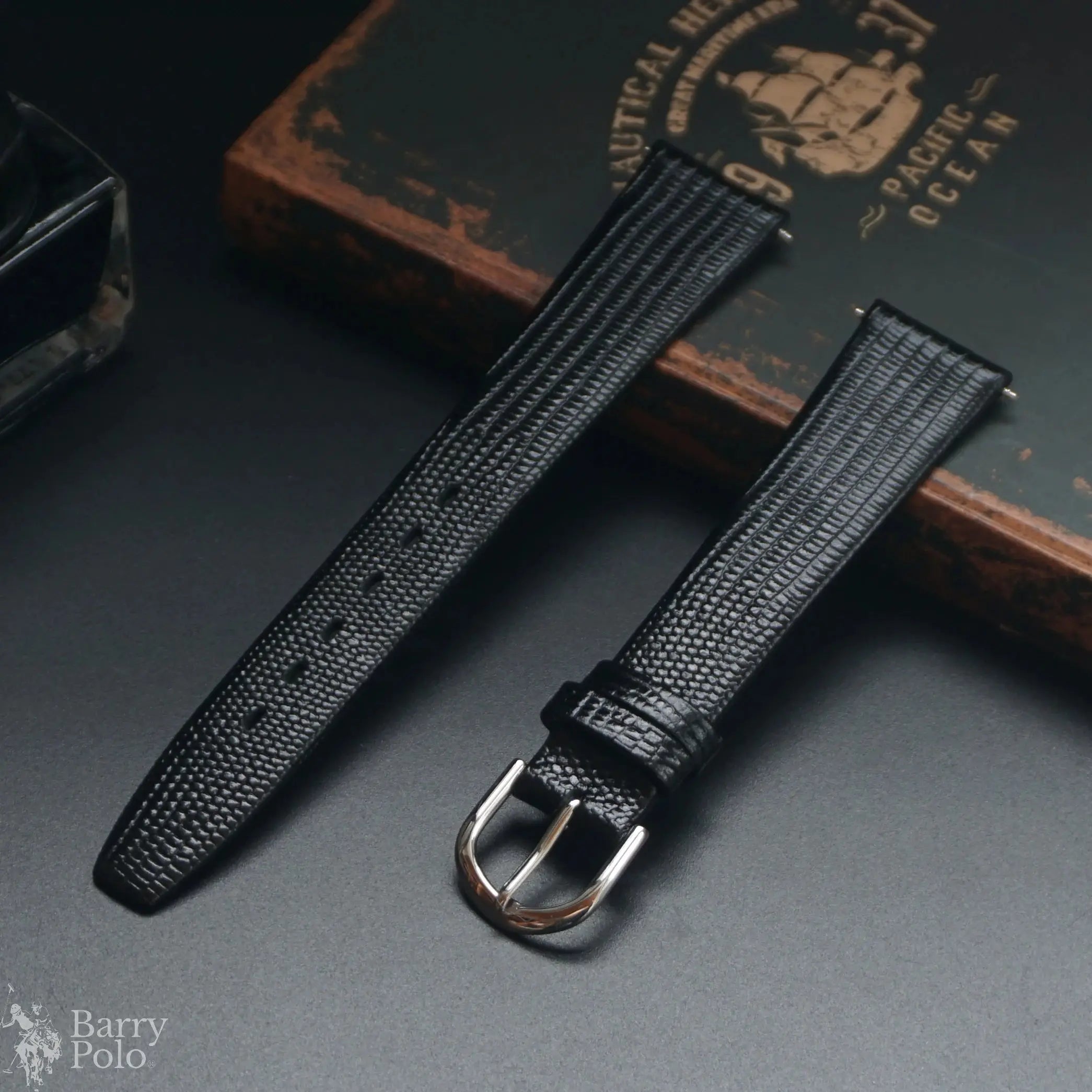 Vintage Lizard Embossed Calf Leather Watch Strap 12-21mm - Thin & Soft Barry Polo