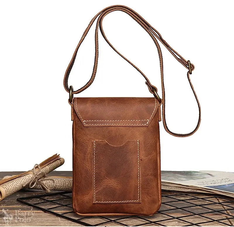 Genuine Leather Cellphone Pouch With Shoulder Strap Men Women Shoulder Bag Small Crossbody Bag Fashion Sling Bag For Outdoor