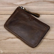 Little Coin Purse Genuine Leather Real Cowhide Men's Leather Short Wallet Mini Purse Men Women Key Wallet Card Zip With Key Ring