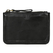 Little Coin Purse Genuine Leather Real Cowhide Men's Leather Short Wallet Mini Purse Men Women Key Wallet Card Zip With Key Ring