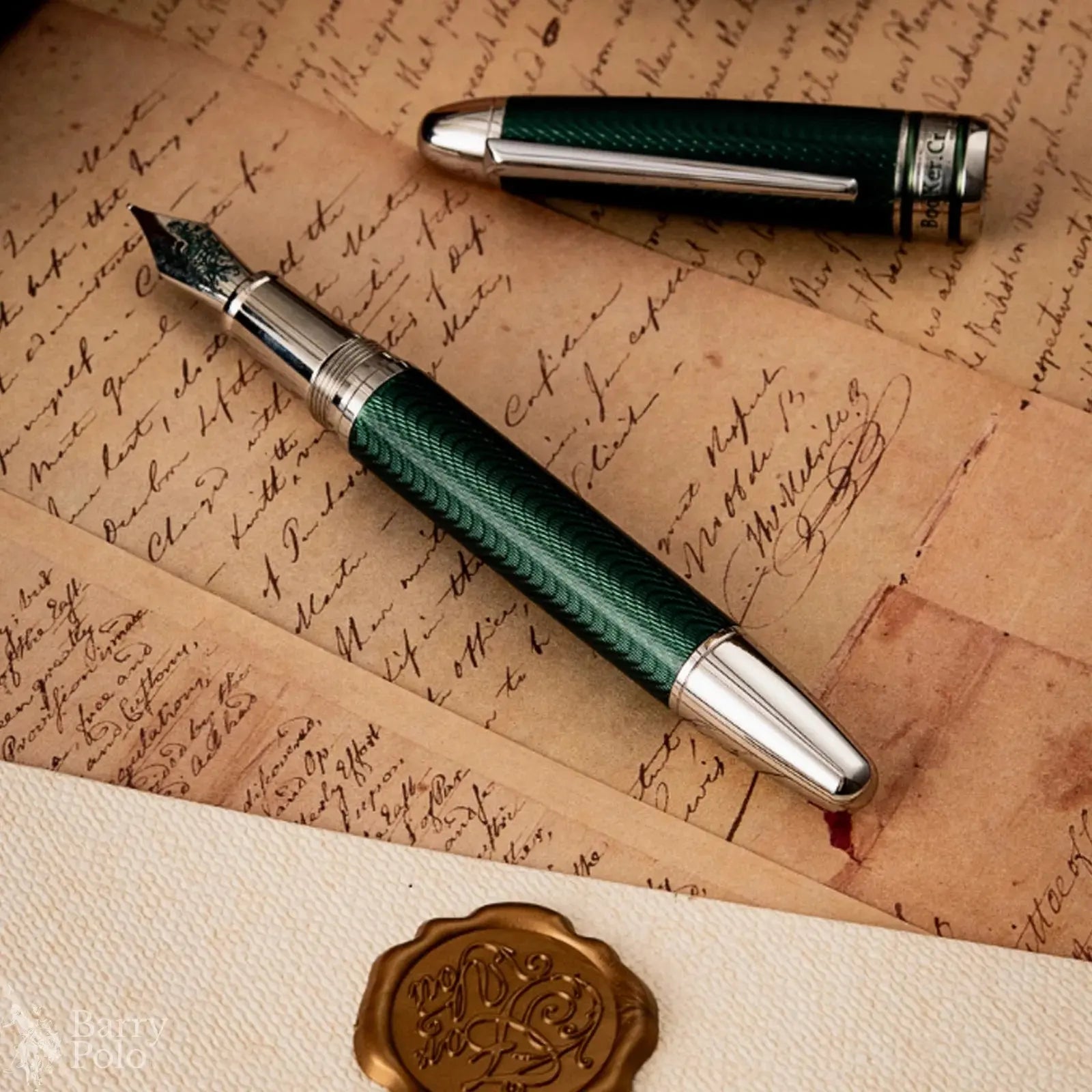 BooKer.Cr Fountain Pen Premium F-Tip Elegant Dark Green Gift Pen Smooth Writing Ideal for Graduation Gift