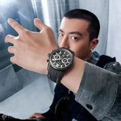 Mark Fairwhale 5880 Mens Watch Business Quartz Wristwatch Original Stainless Steel Chronograph Waterproof Watches for Men