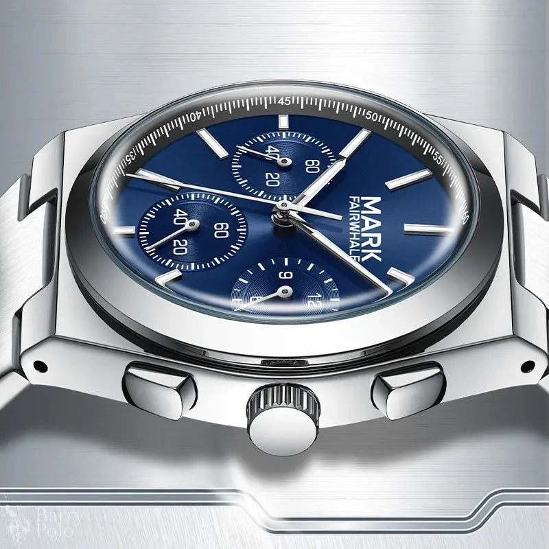 MARK FAIRWHALE 5170 Business Luxury Watches for Man Multifunction Chronograph Calendar Quartz Wristwatches Waterproof Men Watch