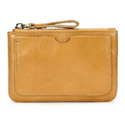 Little Coin Purse Genuine Leather Real Cowhide Men's Leather Short Wallet Mini Purse Men Women Key Wallet Card Zip With Key Ring