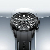 Mark Fairwhale 5880 Mens Watch Business Quartz Wristwatch Original Stainless Steel Chronograph Waterproof Watches for Men