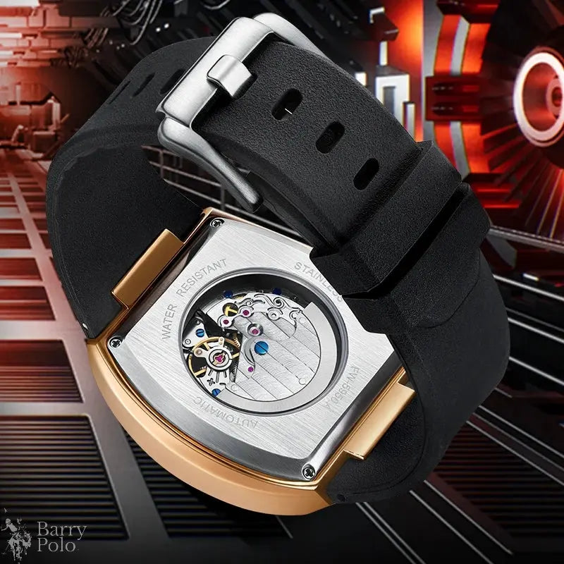 Mark Fairwhale Automatic Movement Men Watches Fashion Casual Sport Rubber Band Waterproof Mechanical Watch